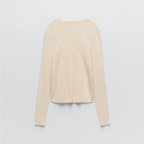 ZARA Ribbed Long Sleeve Top - Picture 6 of 13